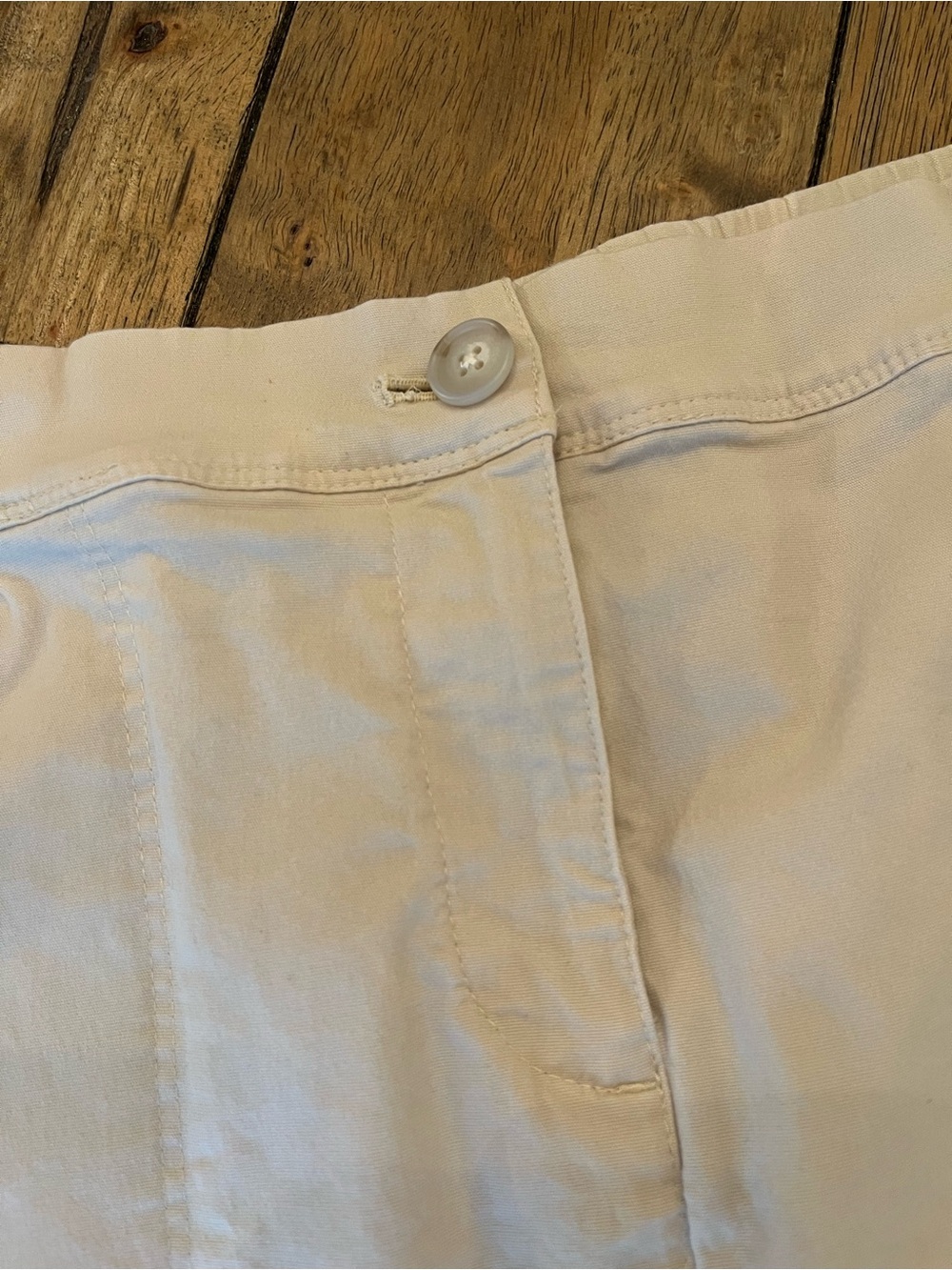 J. Jill Beige Live In Chino Style Cotton Blend Skirt size Medium - Picture 2 of 9